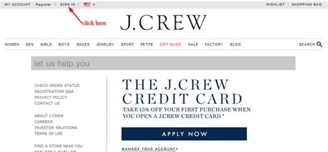 j.crew login credit card.